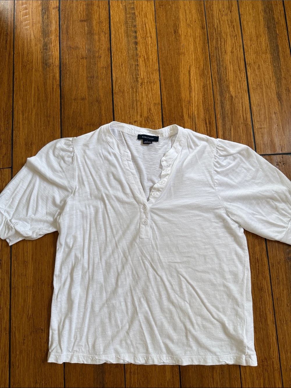 Sanctuary White Short-Sleeve Henley Tee